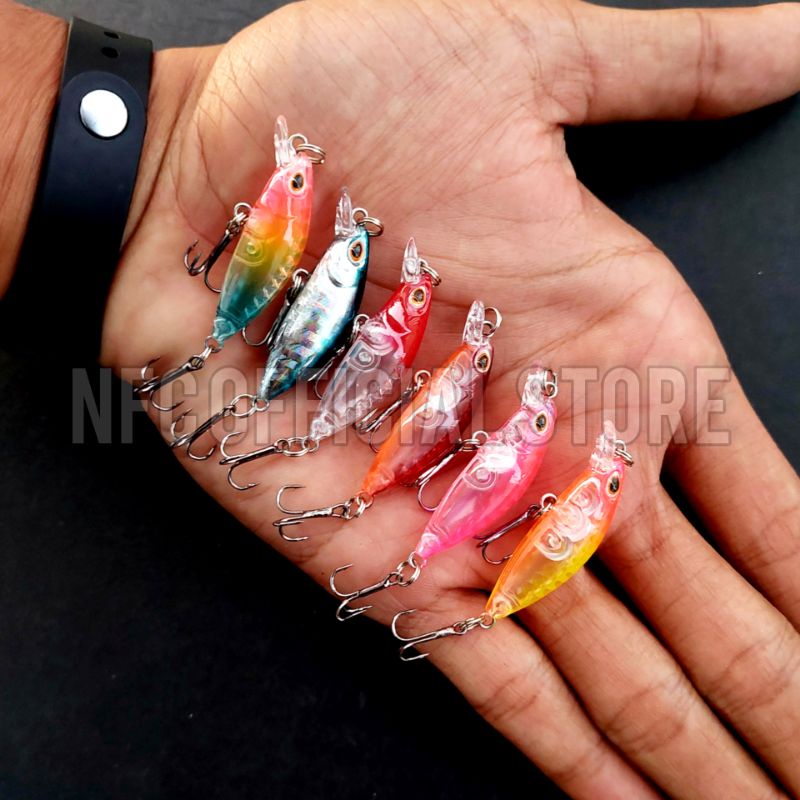 Lure Micro / Mini Minnow 4cm / 2,5 gram Sinking Replika Gomoku Jaminan ACTION dengan warna KILLER