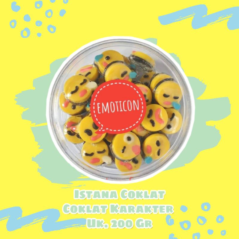 

IstanaCoklat, Coklat Praline Karakter Emoticon 200 Gr, Coklat Karakter Murah Free Ongkir