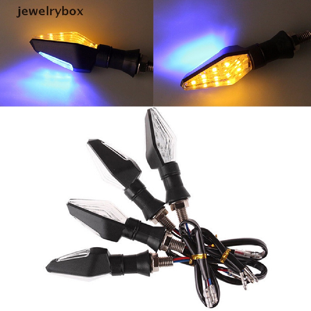 (Box) Lampu Indikator Sinyal Belok Sepeda Motor 12 Led Amber + Biru Universal