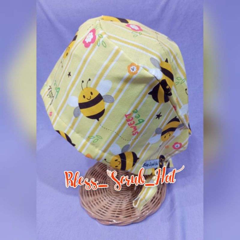 Topi Bedah / Nurse Cap/ Sugical cap/ Topi Motif/Lebah