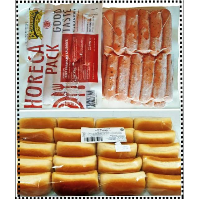 

Paket Mini Hotdog ( Bernardi Plain Roll 20s + Horeca beef breakfast sausage 22s )