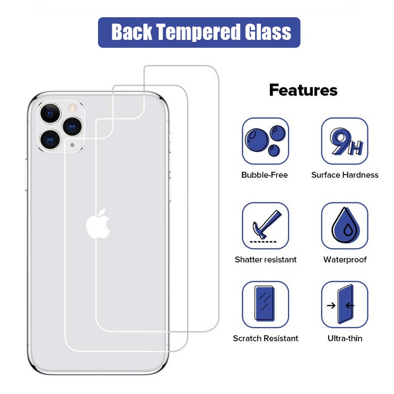 Tempered glass Pelindung Layar Depan Dan Belakang Untuk iPhone 13 Pro Max 12 Pro Max 7 8plus XS Max XR X 11 Pro Max