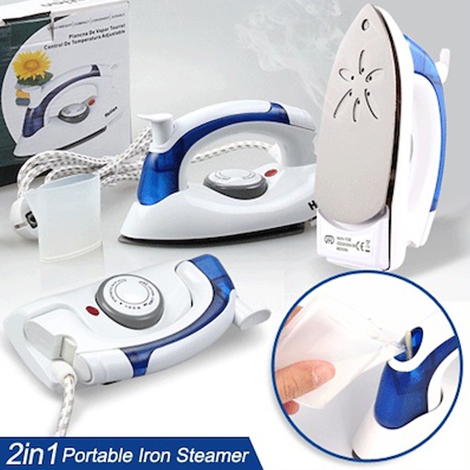 Setrika Baju Uap Portable Soarin 2in1 Travel Ion Streamer Lipat Mini dapat dilepas &amp; diisi Air - Soarin Seterika