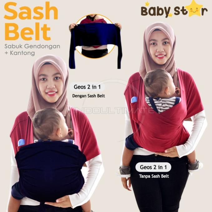 BABY STAR Gendongan bayi kangguru/gendongan bayi kaos geos 2in1 by76