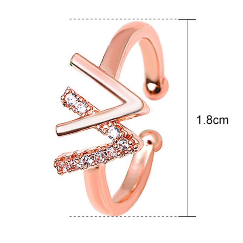 Korean Letter W Diamond Shiny Opening Adjustable Ring Girls Exquisite Ins Trend Sweet Ring Women Fashion Jewelry Accessories Gifts