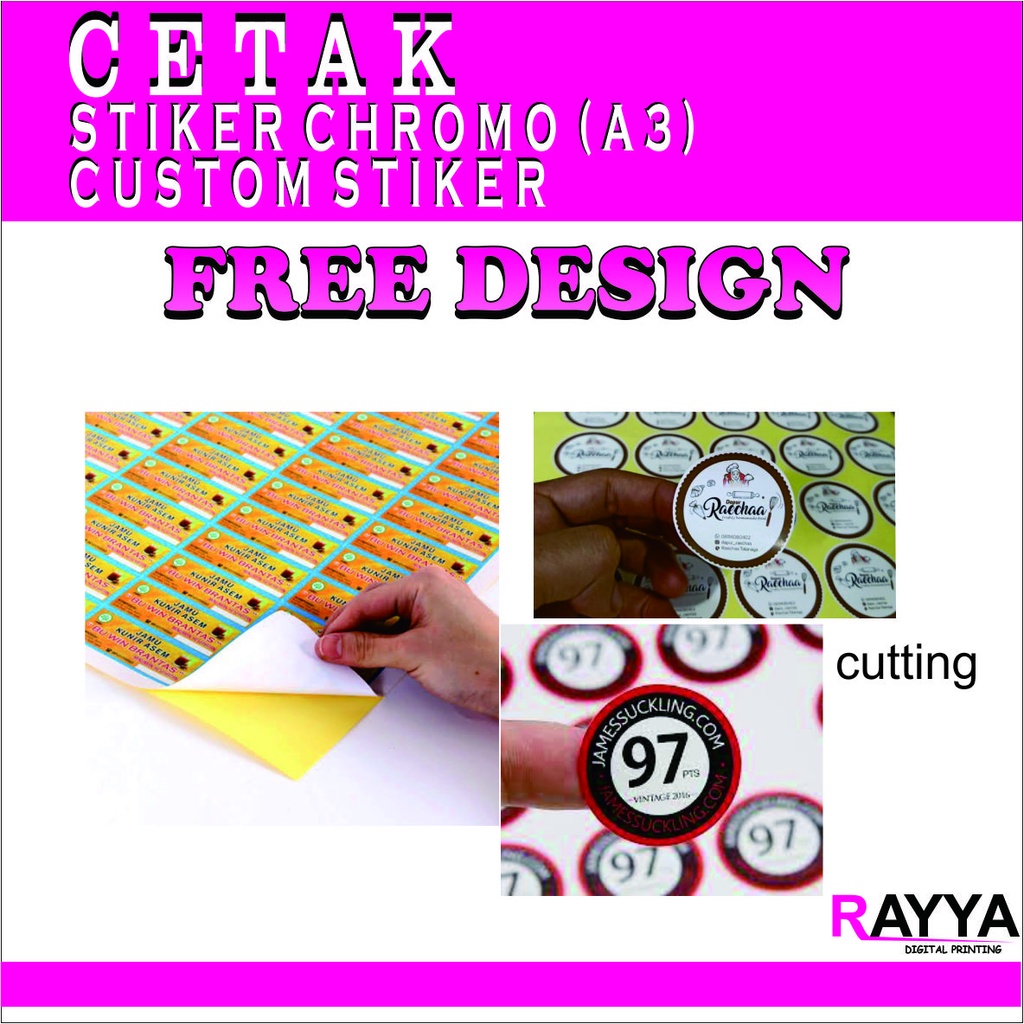 

Stiker Chromo | Stiker Bontak | Stiker Label | Cutting | Murah | Rayya