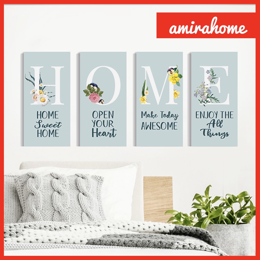 Hiasan Dinding Ruang Tamu Poster Aesthetic Dekorasi Dinding Rumah set 4 pc