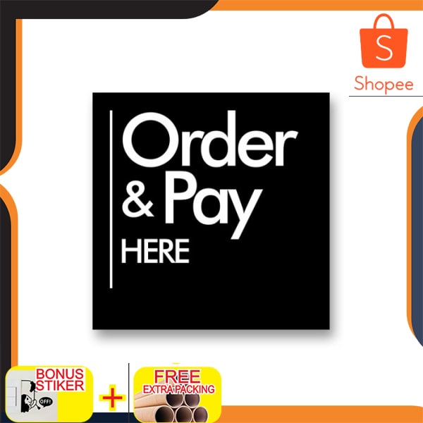 sign system order and pay here - desk sign - order and pay here sign Elegan