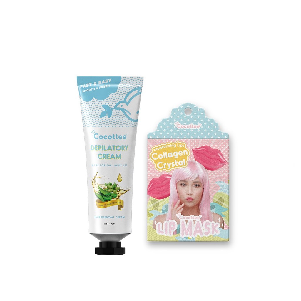 

COCOTTEE depilatory cream aloevera dan 1 sachet masker bibir bundle