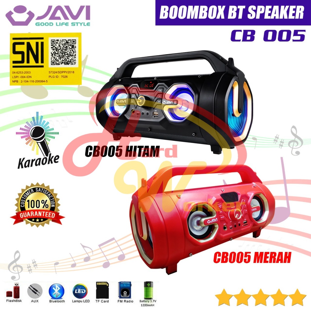 Speaker Bluetooh JAVI CB005 BOOMBOX + Mic/Remote Speker CB-005 Karaoke Aktif Gede Superbass aktip