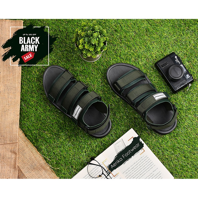 Sandal Gunung Pria Wanita Casual / sendal gunung wanita Army AENKA.ID FOOTWEAR HIJack 36-44