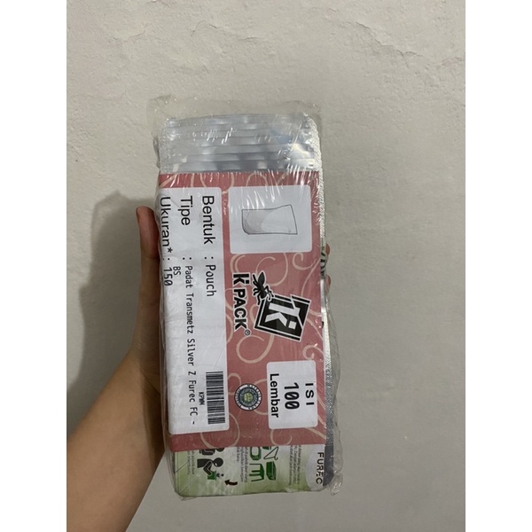 PLASTIK SILVER TRANSMETZ / STANDING POUCH 9x15 150gr PUTIH / PLASTIK KLIP / PLASTIK ZIPLOCK