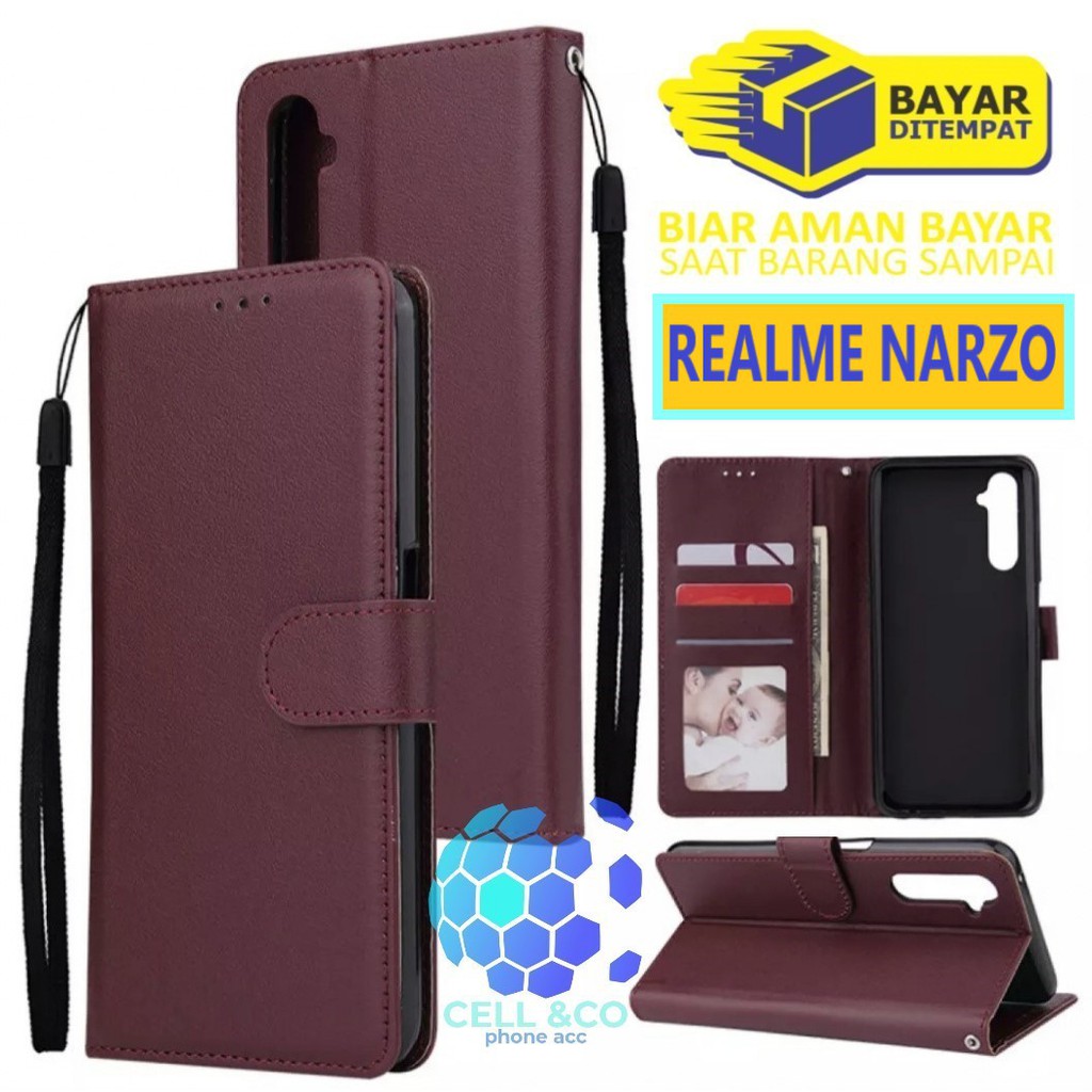 Flip cover REALME NARZO Flip case buka tutup kesing hp casing flip case leather wallet