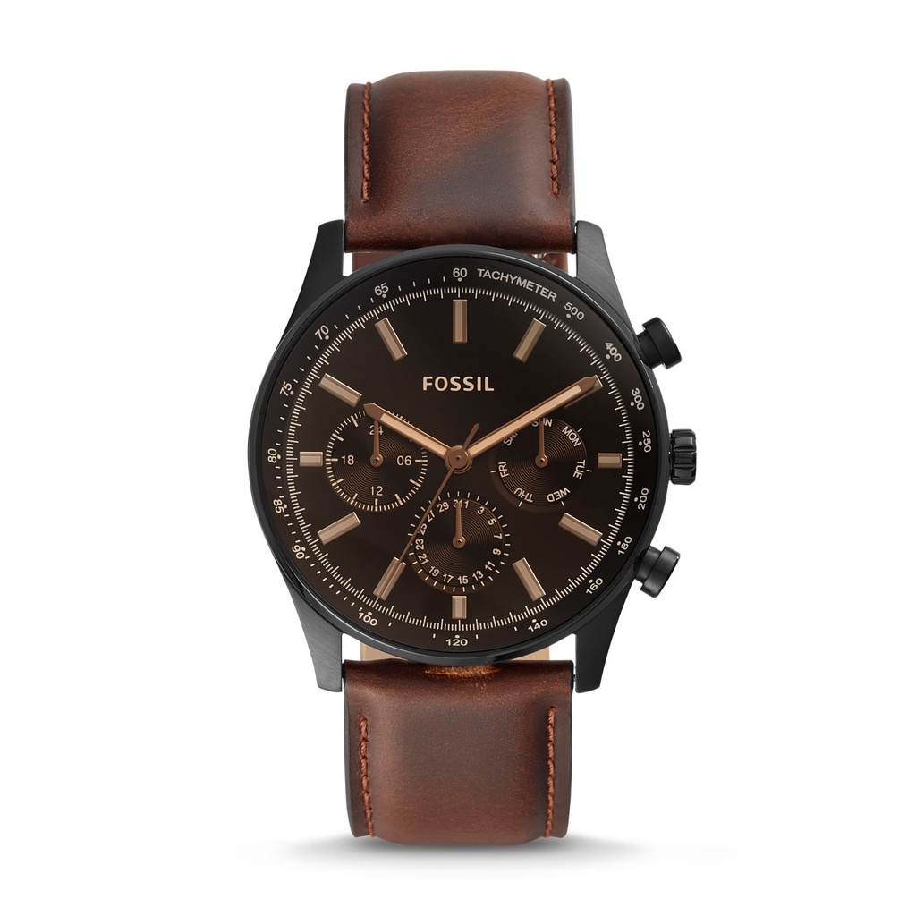 Fossi Sullivan Multifunction Brown Leather Watch  BQ2457