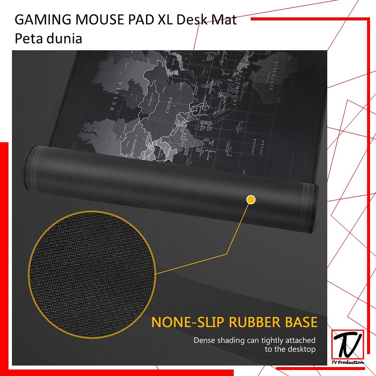 MURAH Professional Gaming Mouse Pad XL Desk Mat Peta Dunia Semua Ukuran - COD