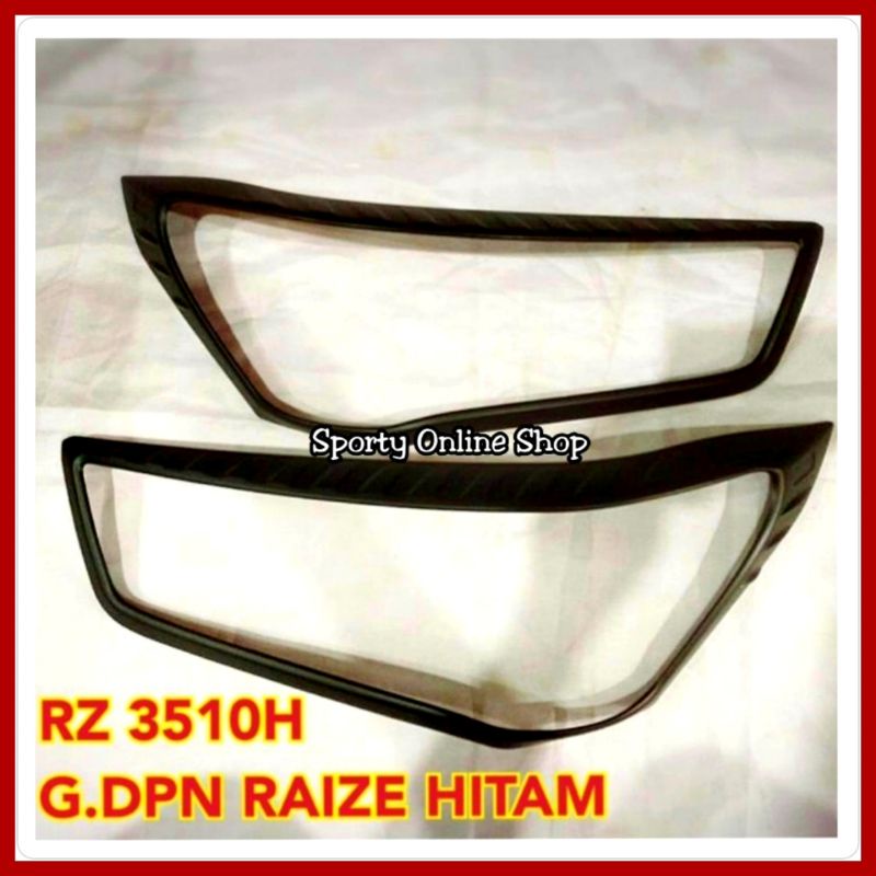 Garnish Lampu Raize Rocky Depan dan Belakang Warna Hitam Dop