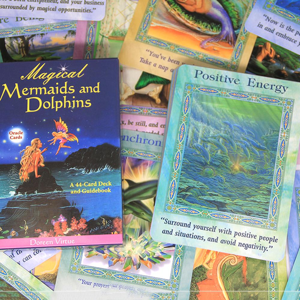 【 ELEGANT 】 Magical Mermaids and Dolphin Board Game Kartu Tarot 44-Card Inspire Dreams