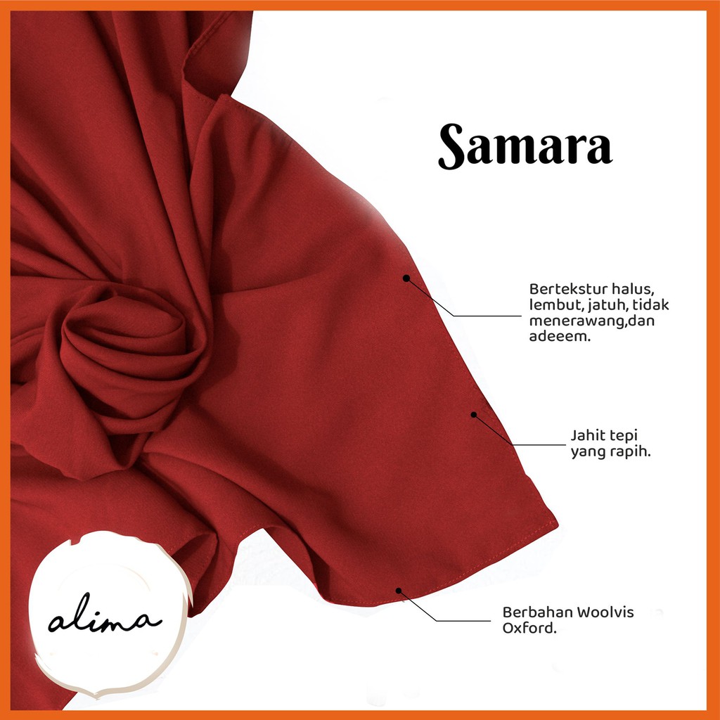 Jilbab Segi Empat Wolfis  Syari / Jilbab Segi4 Super Jumbo SAMARA Original By Alima