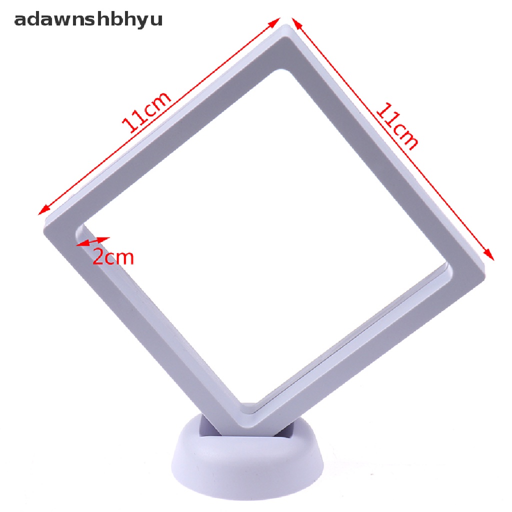 Adawnshbhyu Persegi 3D Melayang Perhiasan Koin Display Frame Holder Box Case w/Stand ID