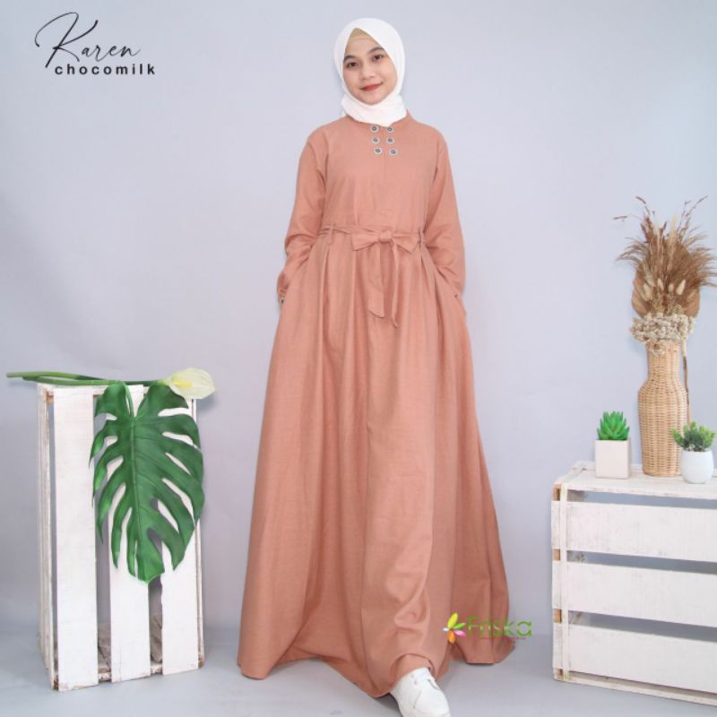 Dress Casual - Gamis Polos Casual - Gamis tali elegant