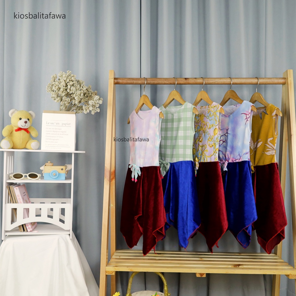 Dress Alona uk 1-2 Tahun / Dress Balita Dress Anak Cewek Dress Import Dress Yukensi Dress Murah