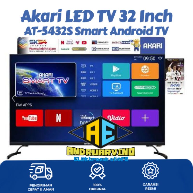 Akari LED TV 32 Inch AT-5432S Smart Android TV Smart Tv android