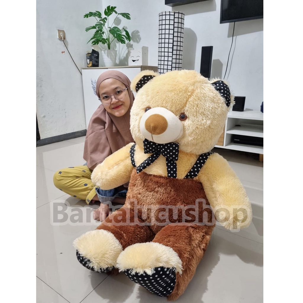 Boneka Teddy Bear Jumbo Jojon Overall Pita 90CM