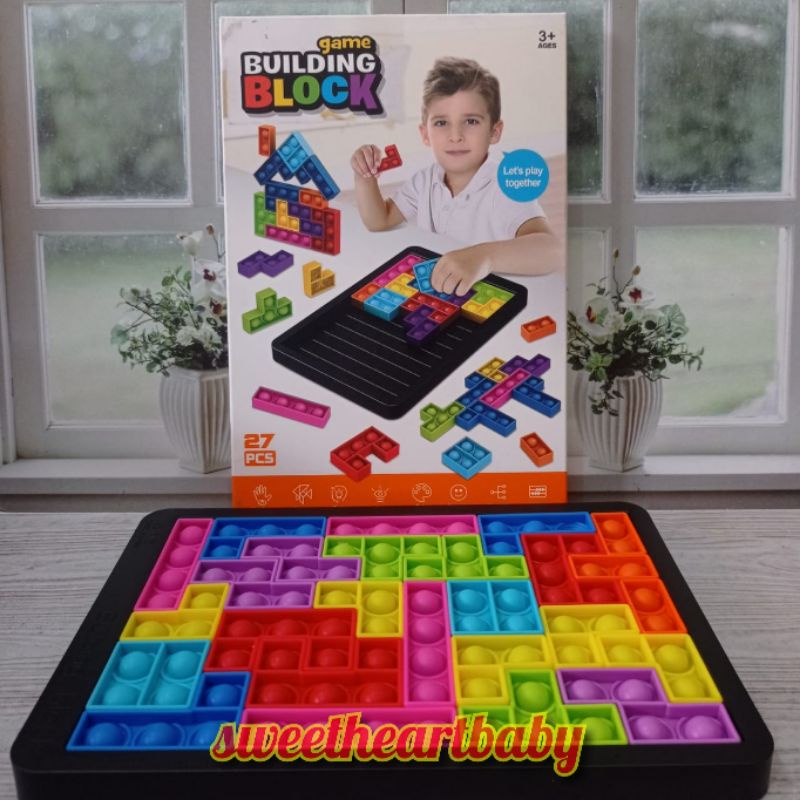 POP ITS PUSH BUBBLE FIDGET SENSORY TOYS, BUILDING BLOCK GAMES POP ITS, MAINAN PENGHILANG STRESS