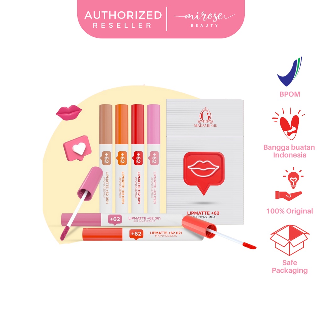 Madame Gie Lip Matte +62 - Make Up Lipstick | Lip Cream