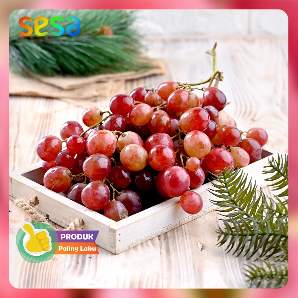 

ANGGUR Red Globe 1 kg - Buah Fresh Segar Sehat