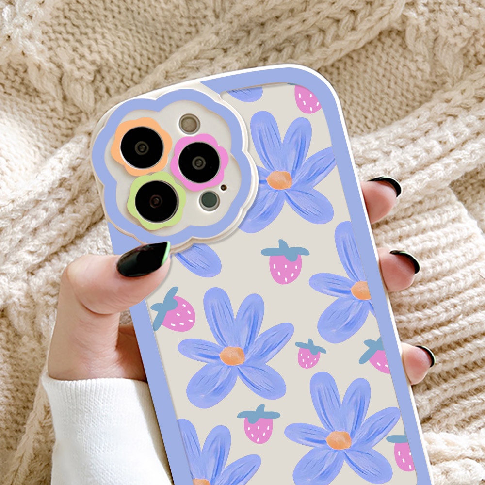 Soft Case Silikon Motif Bunga Untuk iPhone 11 Pro Max 12 Pro Max 13 Pro Max XR X XS Max