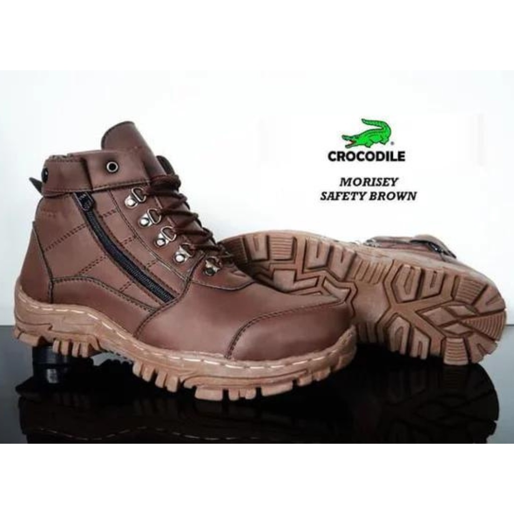 Sepatu Safety Boots Crocodile Morisey Tracking Sepatu Kerja Proyek Ujung Besi TERMURAH