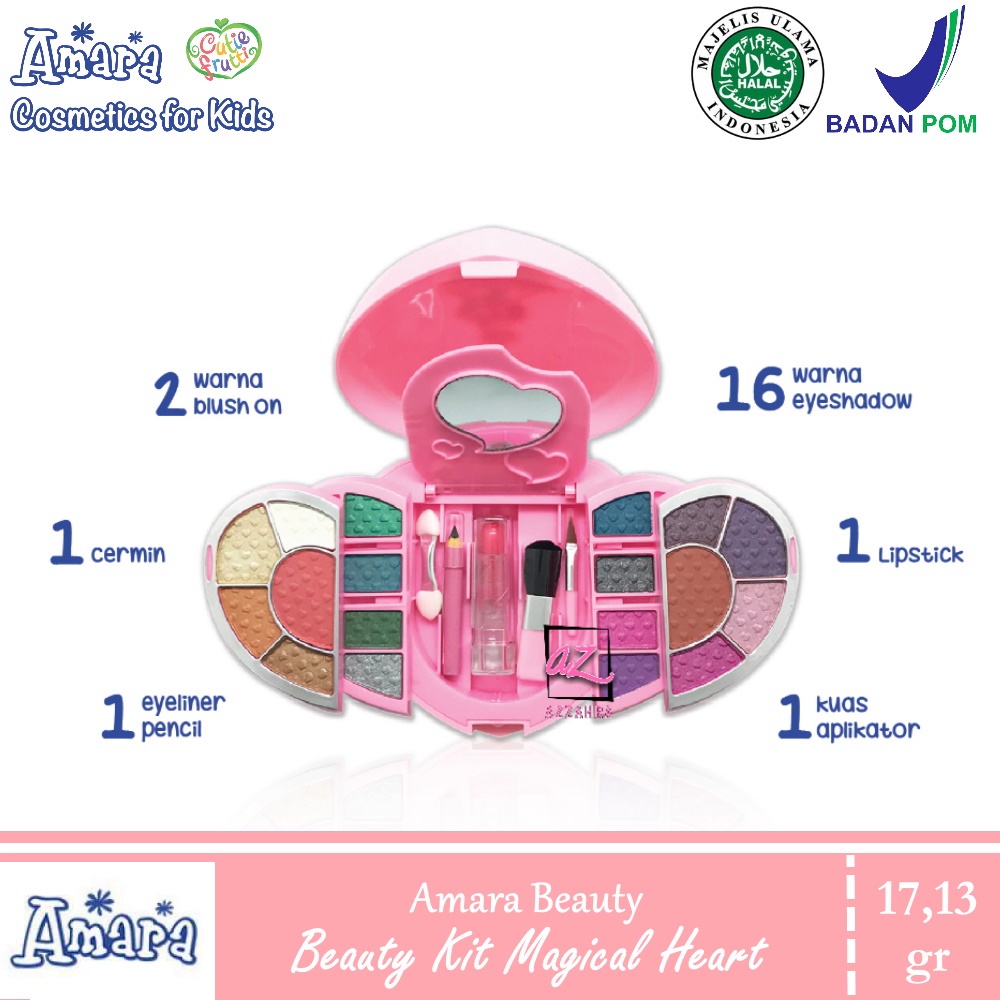 AMARA Magical Heart Makeup For Kids [eye Shadow, Blush on, Lipstick, Eyeliner] -17,13gr