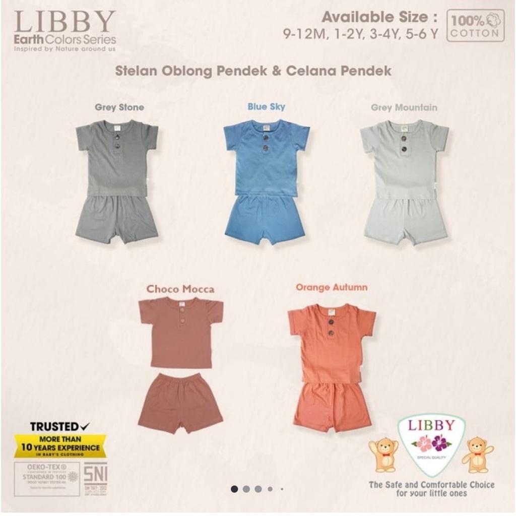 Libby Baby - Earth Series Setelan Oblong Pendek + Celana Pendek