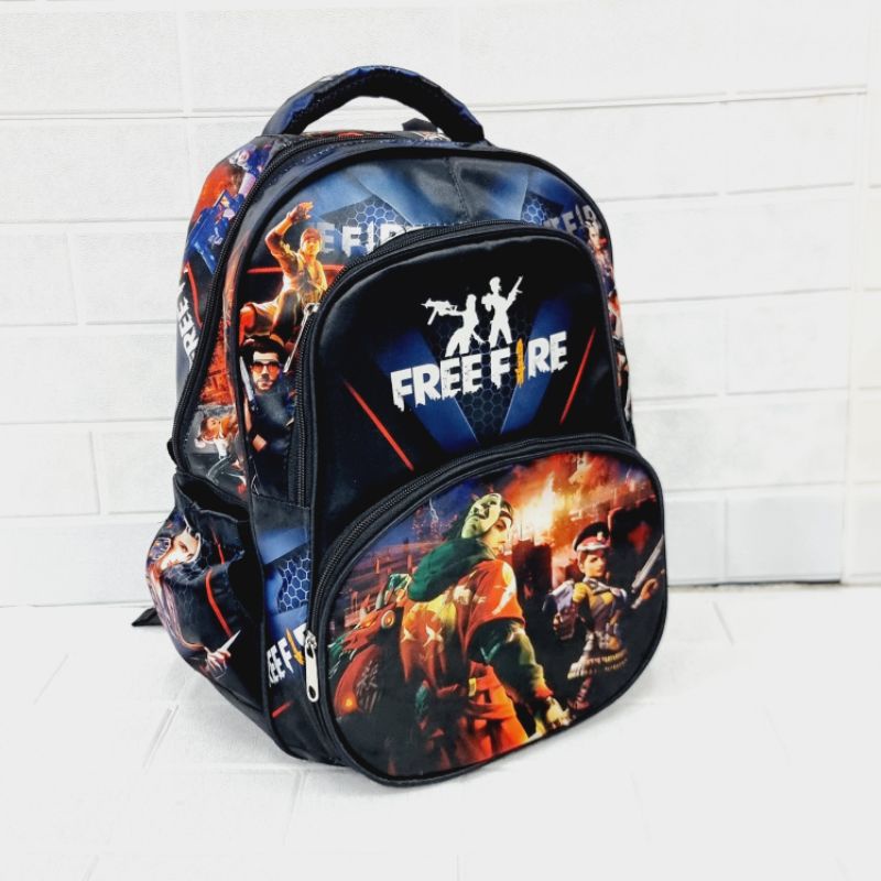 Tas Ransel 12&quot; - 15&quot; - 18&quot; FREE FIRE (3 Kantong) Cocok untuk Anak TK - SD