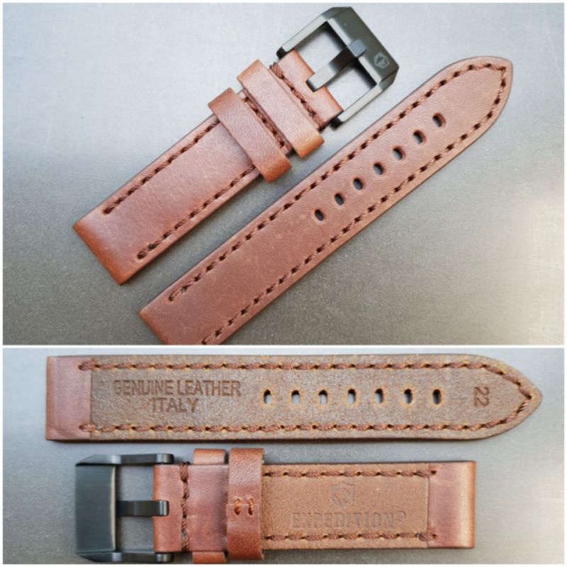 Strap Leather / Tali Jam Tangan + Buckle Expedition Original Uk.22 / Strap Jam Tangan Expedition