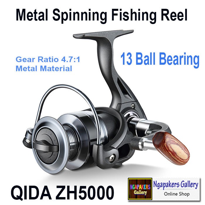 Metal Reel Pancing Spinning Fishing Reel 4.7:1 Gear Ratio QIDA ZH5000