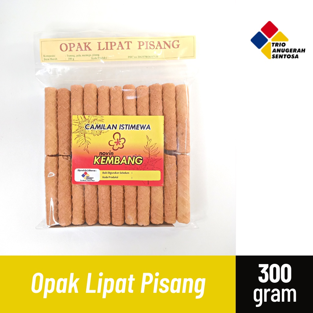 

Snack Opak Lipat Pisang / Opak Gapit 300gr - Camilan merk Kembang