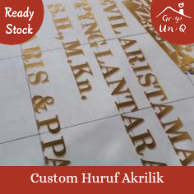 Cutting Huruf Akrilik Mirrorgold|Silver|Rosegold