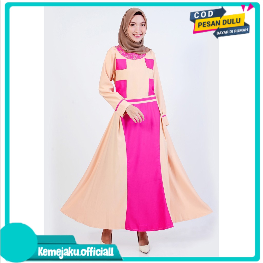 COD Long dress gamis premium cuci gudang murah meriah  -  Syifa - Gamis Syar'i Wanita Muslimah