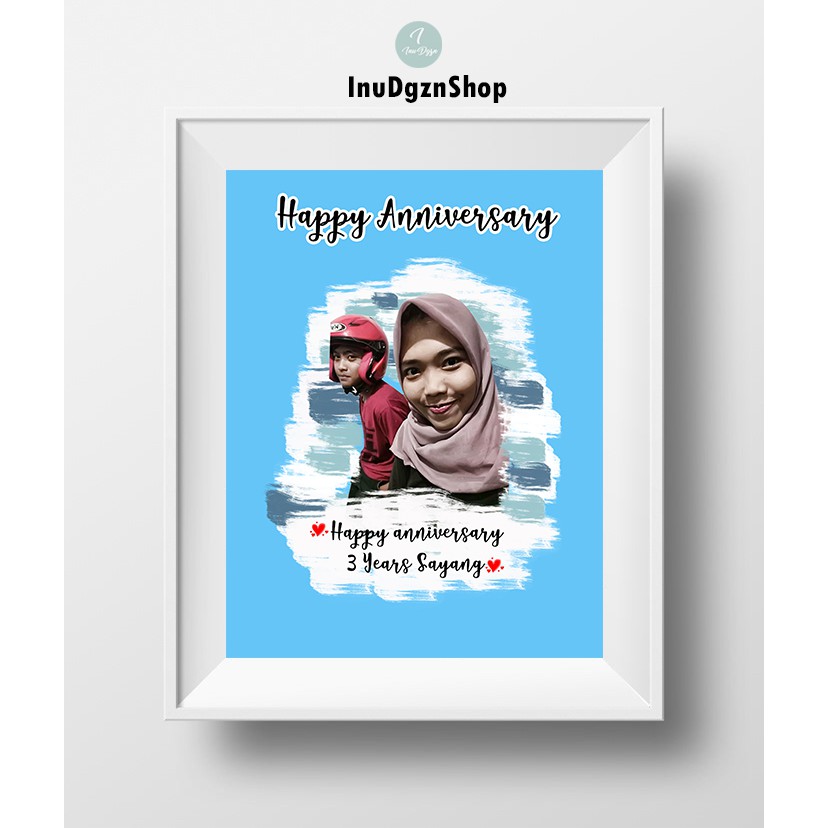 

Hadiah Frame Kado Hadiah Anniversary / Custom Unik Lucu + Ilustrasi Wajah