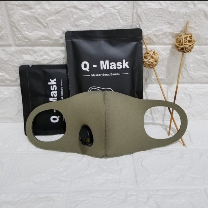 Masker Q Mask filter Katup Qmask terbuat dr serat bambu bahan Premium Tebal