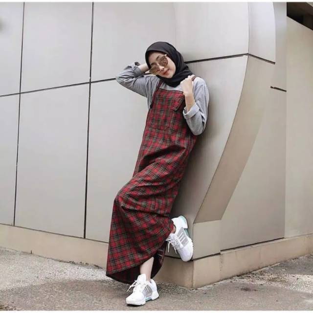 BEFAST - ZEC Overall Disha / Buna / PAKAIAN WANITA / JUMPSUIT&amp;OVERALL / Overal Wanita Kekinian / Jumpsuit Terbaru / Jumpsuit Motif Kotak-Kotak / Se Celana Panjang