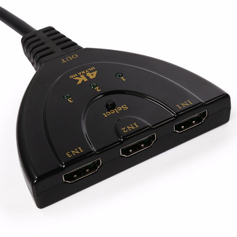 Grab Medan Kabel HDMI Switch 3 Port 4Kx2K 3D Amkle XZT001107 Hitam