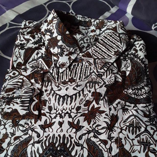 Arjaya Batik Hrb026 Kenongo Kemeja Panjang Padi Pekalongan M L Xl Batik Pria Murah Modern Grosir