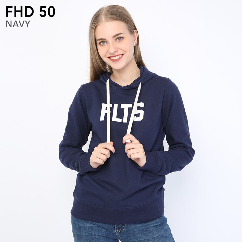 Feltics Hoodie Warna Biru Navy Polos Motif Central Logo FLTS