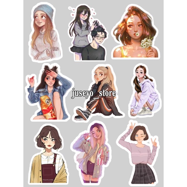 

cute girls sticker stiker
