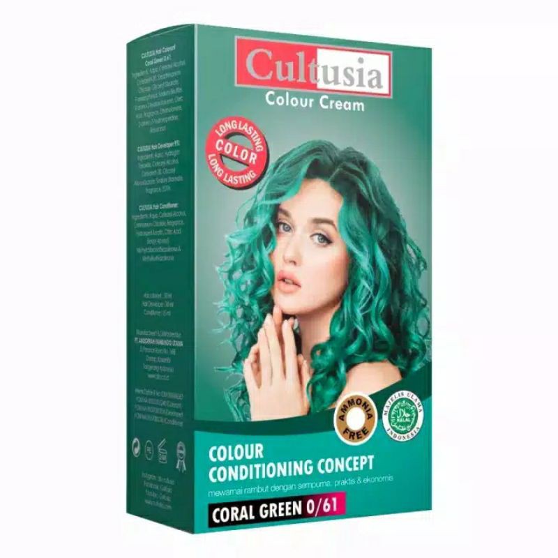 CULTUSIA Semir Rambut 30 mL | Hair Color Cream + Developer + Conditioner | Semir Rambut