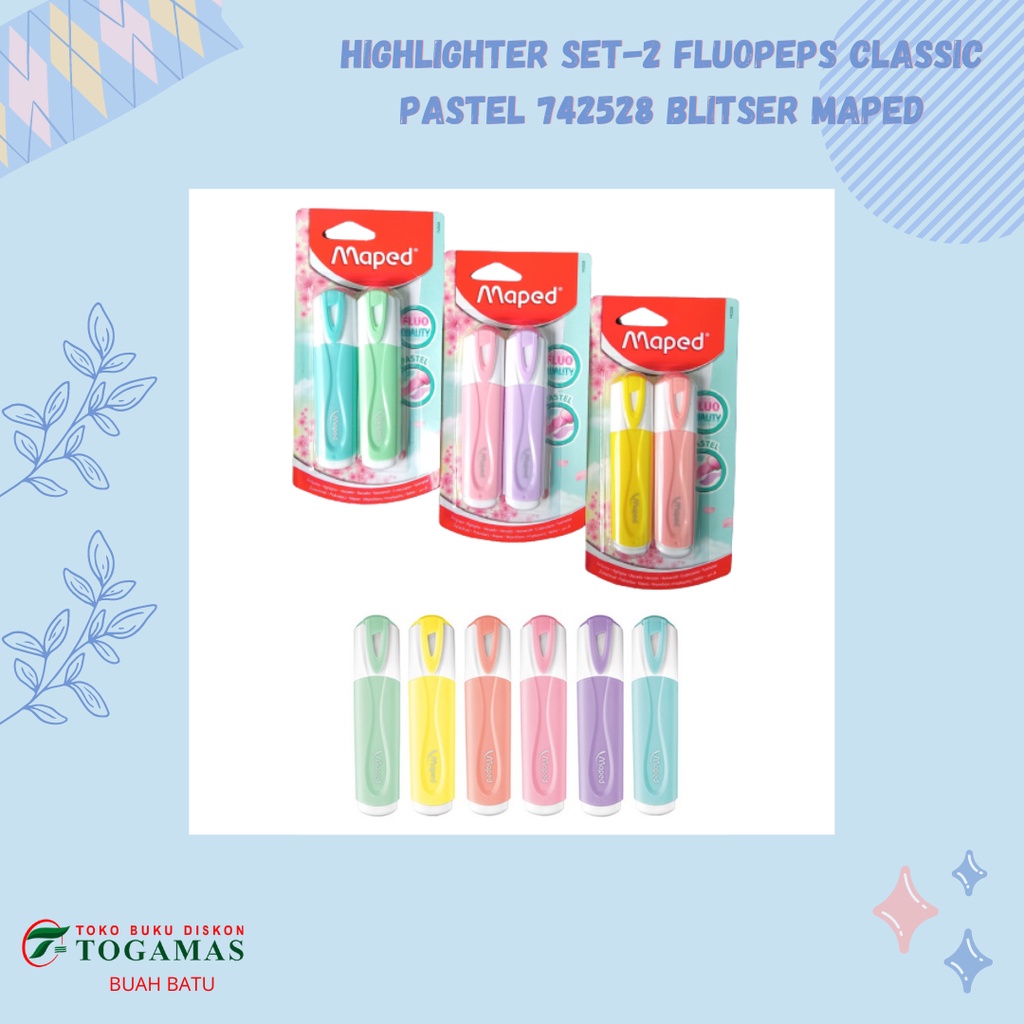 

HIGHLIGHTER SET-2 FLUOPEPS CLASSIC PASTEL 742528 BLITSER MAPED