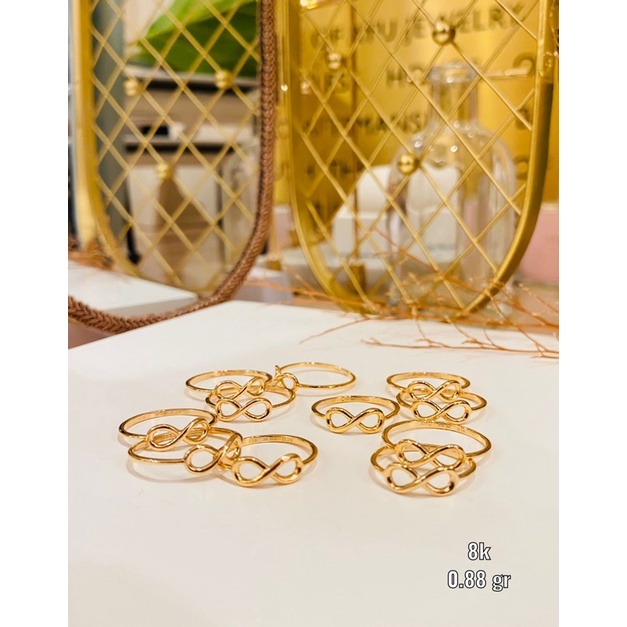 Cincin wanita emas asli infinity kadar 375 8karat